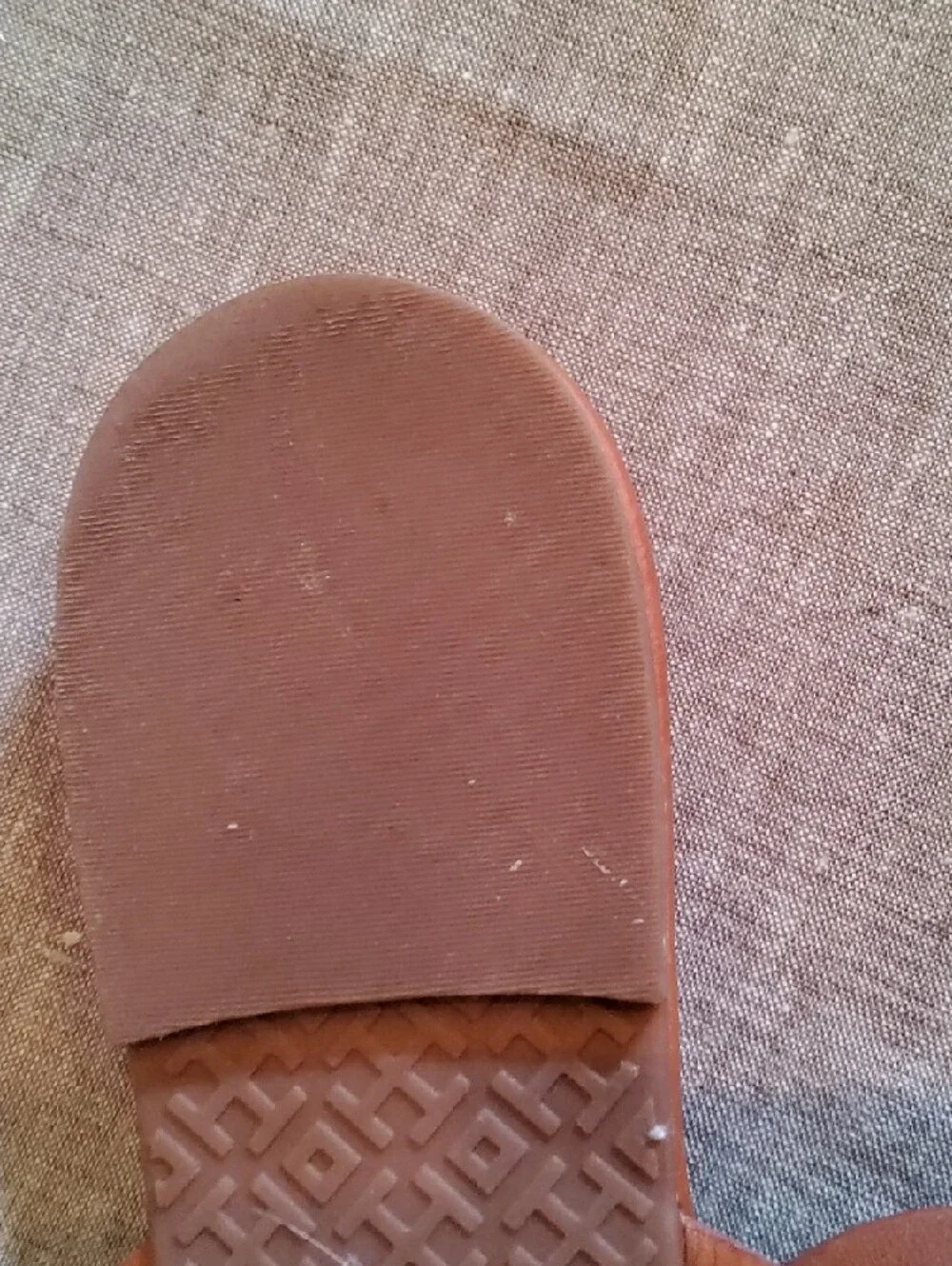 Tory Burch Brown Leather Logo Thong Sandals